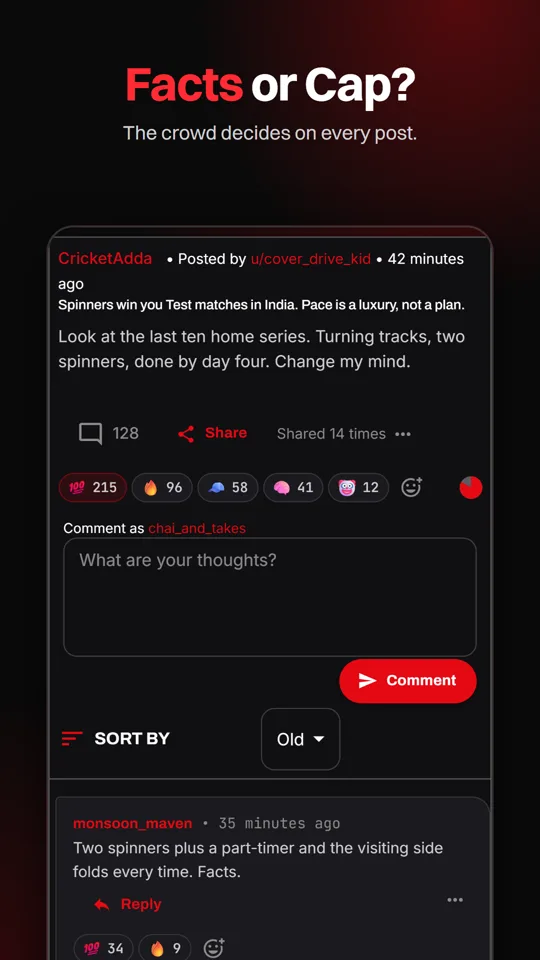 A post with its verdict meter